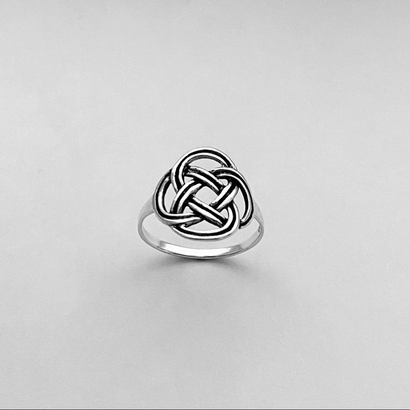 Sterling Silver Round Thin Celtic Ring, Endless Knots, Silver Rings, Love Knot - Picture 11 of 13